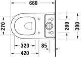 DURAVIT Stand-WC Qatego spülrandlos 660x390mm Abgang Vario Weiß