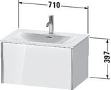Duravit XViu Waschtischunterbau 710 mm mit Einrichtungssystem Ahorn Mitte, wandhängend