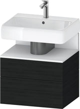 DURAVIT Qatego Waschtischunterbau 590 mm wandhängend, 1 Auszug, weiß Hochglanz, Nische Eiche Schwarz