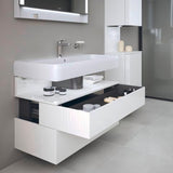 DURAVIT Qatego Hochschrank 400 mm, 2 Türen, weiß Hochglanz, Eiche Schw. Matt