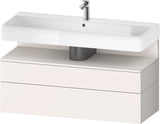 Duravit Qatego Waschtischunterbau 1190 mm – Weiß Matt mit Eiche Schwarz Nische, 1 Auszug, LED