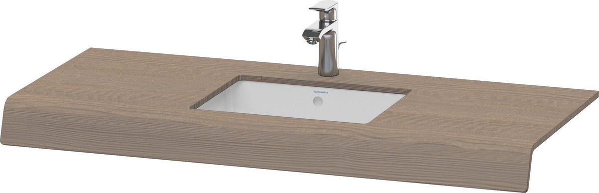 Duravit DuraStyle Konsole 800 mm Eiche Terra mit 1 Ausschnitt – Wandhängende Waschtischplatte