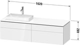 Duravit L-Cube Waschtischunterbau 1620 mm taupe supermatt mit Tip-On Technik und Soft-Close
