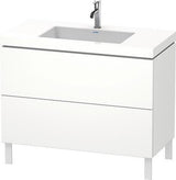 Duravit L-Cube Waschtischset 1000x480mm mit Vero Air Möbelwaschtisch, 2 Auszüge, 1 Hahnlochbank, seidenmatt