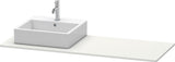 Duravit XSquare Konsole 1400x550mm betongrau matt – 1 Ausschnitt, mit Siphonaussparung