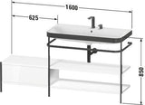 Duravit Happy D.2 Plus Waschtischunterbau 1600 mm mit Metallkonsole & Möbelwaschtisch supermatt