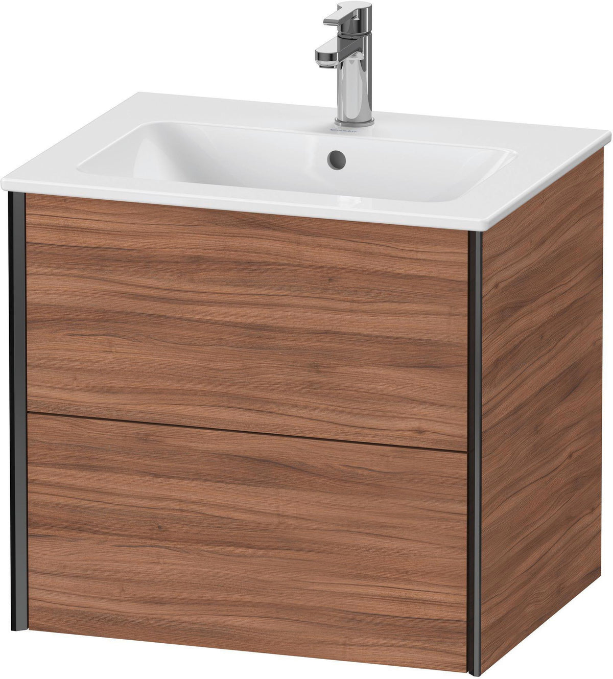 DURAVIT XViu Waschtischunterbau wandhängend 610 mm, 2 Schubkästen, weiß matt – ohne Griff, mit Tip-On-Technik