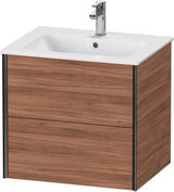 DURAVIT XViu Waschtischunterbau wandhängend 610 mm, 2 Schubkästen, weiß matt – ohne Griff, mit Tip-On-Technik