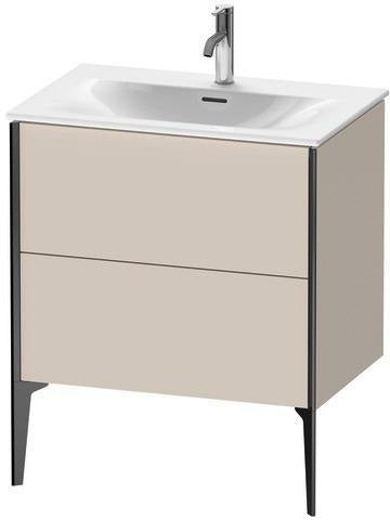 Duravit XViu Waschtischunterbau 710 mm mit 2 Auszügen, Nussbaum Mitte, Stehend