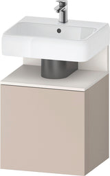 DURAVIT Qatego Waschtischunterbau 490 mm wandhängend, 1 Tür links, Weiß Matt mit Eiche Schwarz Nische