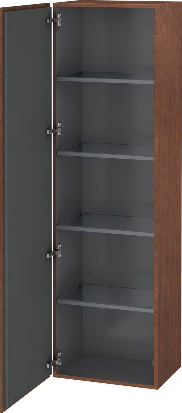 Duravit L-Cube Hochschrank 1760 mm, 1 Tür links, Amerikanisch Nussbaum – Wandhängend, Soft-Close
