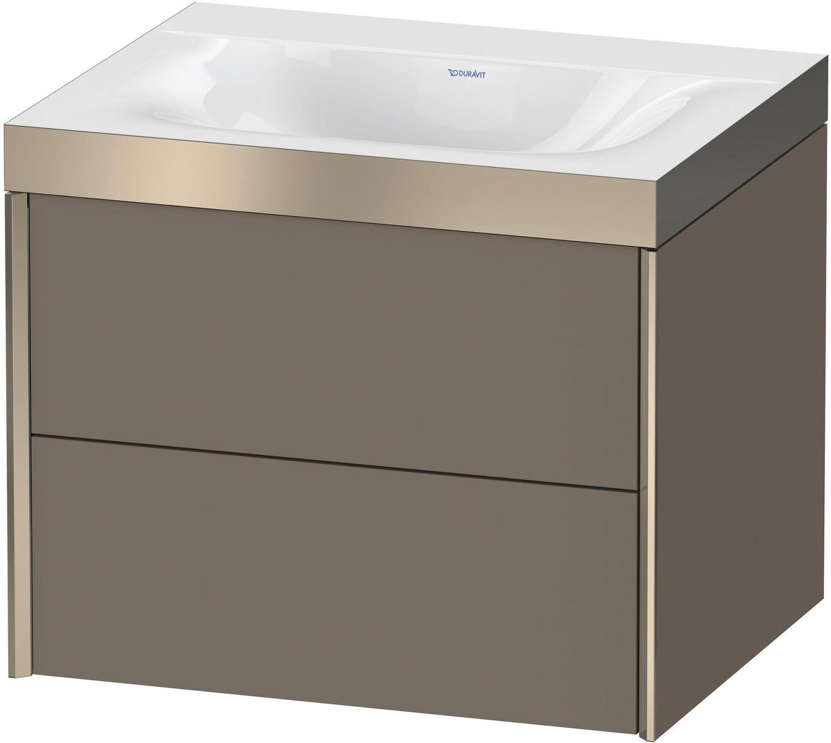 Duravit XViu Waschtischunterbauset c-bonded, 2 Schubkästen, champagner matt/flannel grey seidenmatt