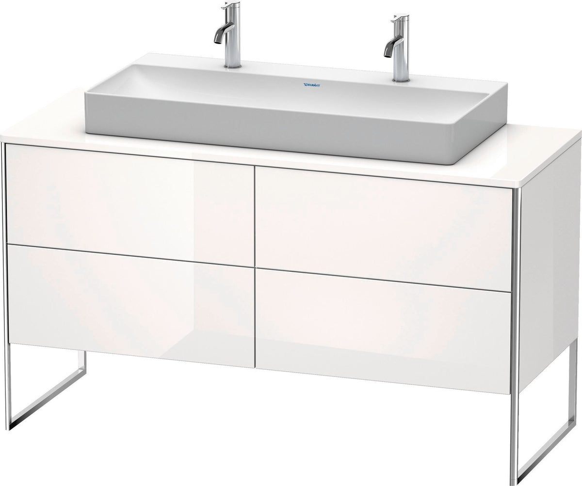Duravit XSquare Waschtischunterbau 1400 mm betongrau matt mit 4 Auszügen und Tip-On-Technik