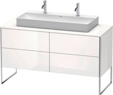Duravit XSquare Waschtischunterbau 1400 mm betongrau matt mit 4 Auszügen und Tip-On-Technik