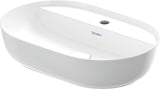 DURAVIT Aufsatzbecken Luv 600 mm weiß mit Hahnlochbank und Halbsäule, ohne Überlauf