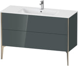 DURAVIT XViu Waschtischunterbau bodenstehend 1210 mm, 2 Auszüge, champagner matt/weiß matt