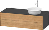 DURAVIT White Tulip Waschtischunterbau 1300 mm wandhängend, 2 Schubkästen, Becken rechts, Nordic Weiß seidenmatt