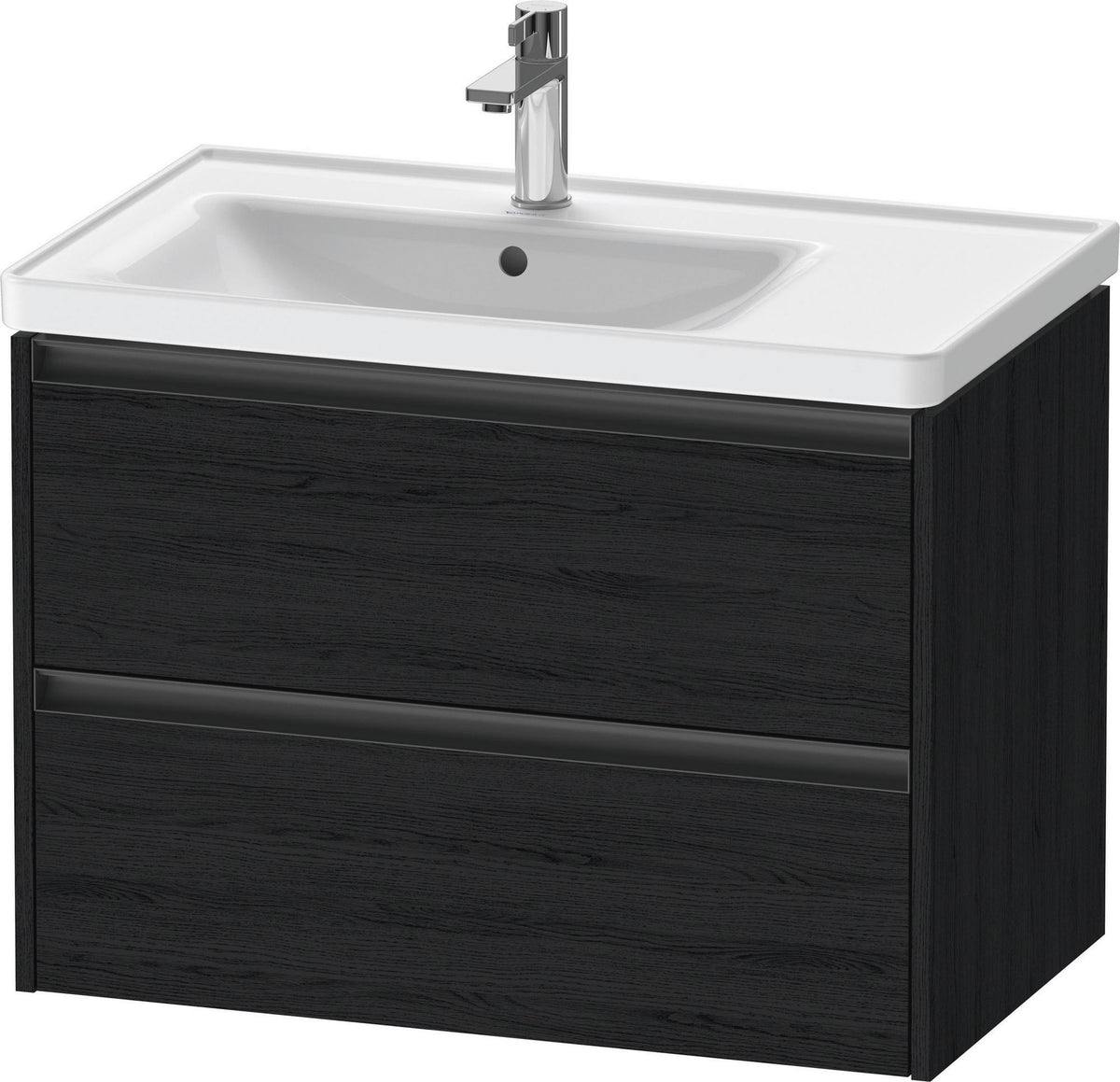Duravit Ketho.2 Waschtischunterbau 784 mm betongrau matt mit 2 Schubkästen und Becken links