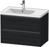 Duravit Ketho.2 Waschtischunterbau 784 mm betongrau matt mit 2 Schubkästen und Becken links