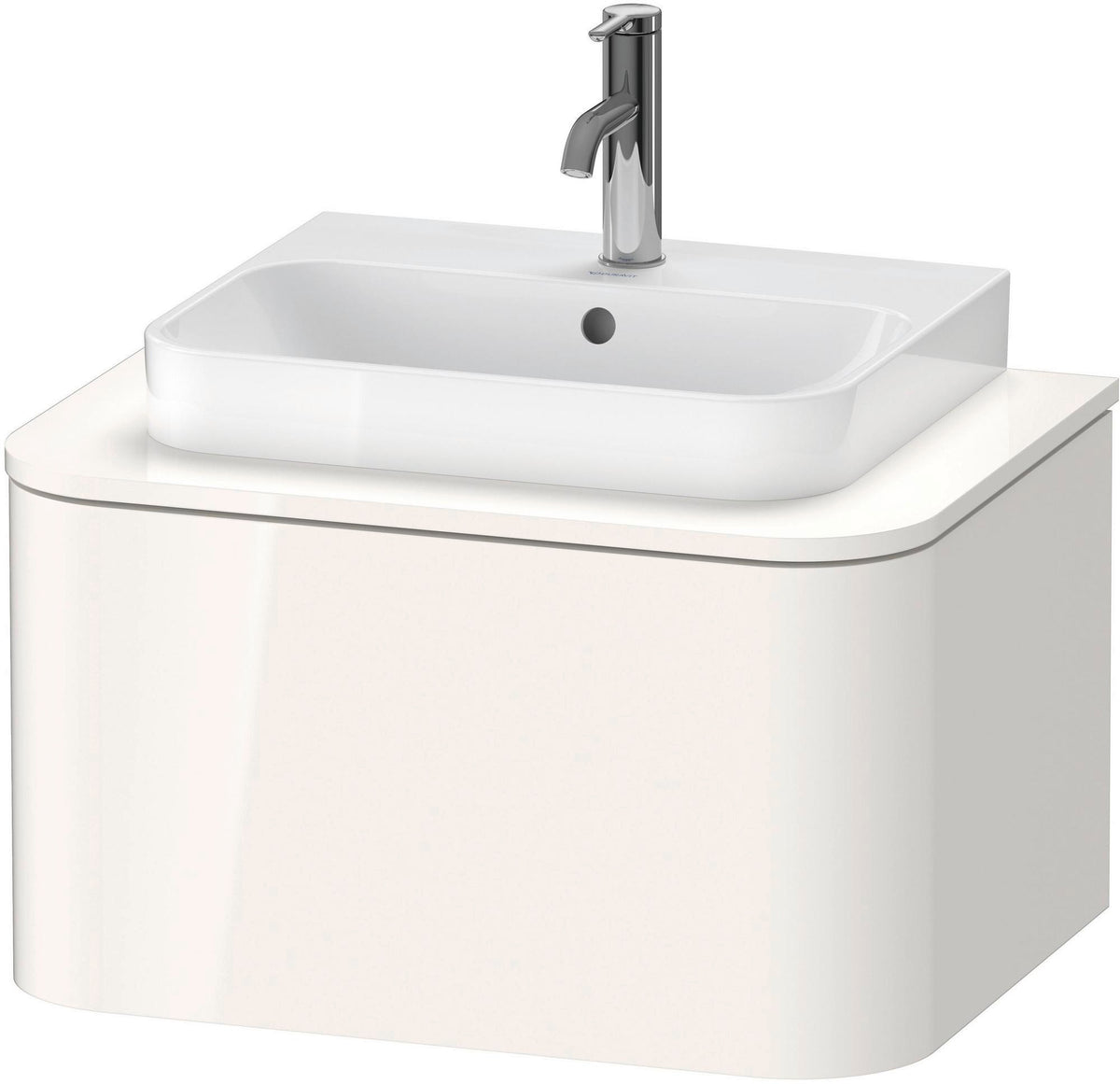 DURAVIT Happy D.2 Konsolenwaschtischunterbau wandhängend 650 mm weiß hochglanz mit 1 Auszug