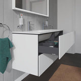 DURAVIT Starck T Zahnputzbecher, Chrom, Akzentfarbe Weiß Matt, 65x98x173 mm, Glas, Messing