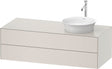 DURAVIT White Tulip Waschtischunterbau 1300 mm wandhängend, 2 Schubkästen, Becken rechts, Nordic Weiß seidenmatt