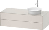 DURAVIT White Tulip Waschtischunterbau 1300 mm wandhängend, 2 Schubkästen, Becken rechts, Nordic Weiß seidenmatt