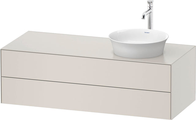 DURAVIT White Tulip Waschtischunterbau 1300 mm wandhängend, 2 Schubkästen, Becken rechts, Nordic Weiß seidenmatt