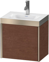 Duravit XViu c-bonded Waschtischunterbauset 460 mm, 1 Tür, champagner matt / amerikanischer Nussbaum