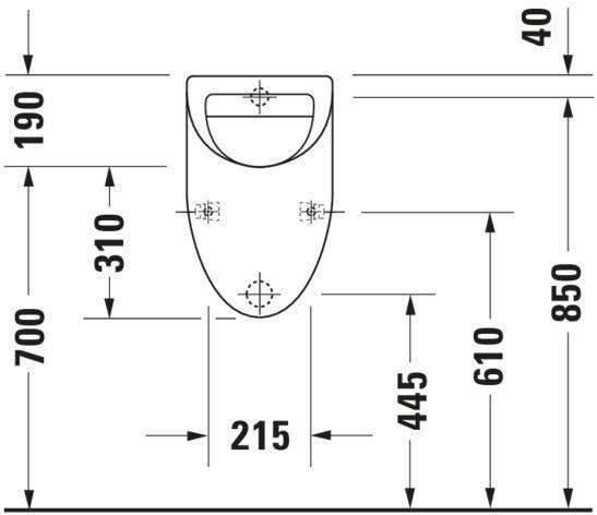 DURAVIT Design Classics Urinal 305 mm weiß mit Fliege absaugend ohne Deckel
