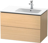 DURAVIT L-Cube Waschtischunterbau 820 mm wandhängend, 2 Schubkästen, Becken rechts, Betongrau Matt