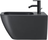 DURAVIT Wand-Bidet Happy D.2 540 mm Anthrazit Matt mit Überlauf und 1 Hahnloch