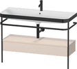 Duravit Happy D.2 c-bonded Waschtischset 1175 mm mit Metallkonsole & Schubkasten in Taupe