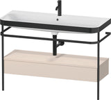Duravit Happy D.2 c-bonded Waschtischset 1175 mm mit Metallkonsole & Schubkasten in Taupe