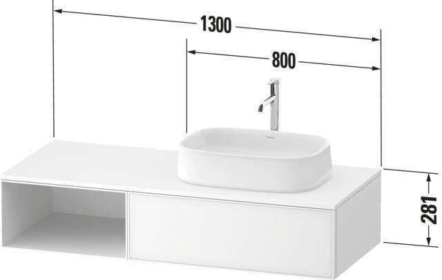 Duravit Zencha Konsolenwaschtischunterbau 1300 mm Eiche Anthrazit mit Auszug