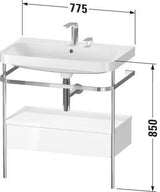 Duravit Waschtischset Happy D.2 Plus 775x490mm Taupe Supermatt – Einrichtungssystem Nussbaum Mitte