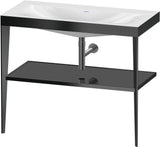 Duravit XViu c-bonded Waschtischset 1000 mm mit Metallkonsole, weiß hochglanz / schwarz matt – inkl. Waschschüssel