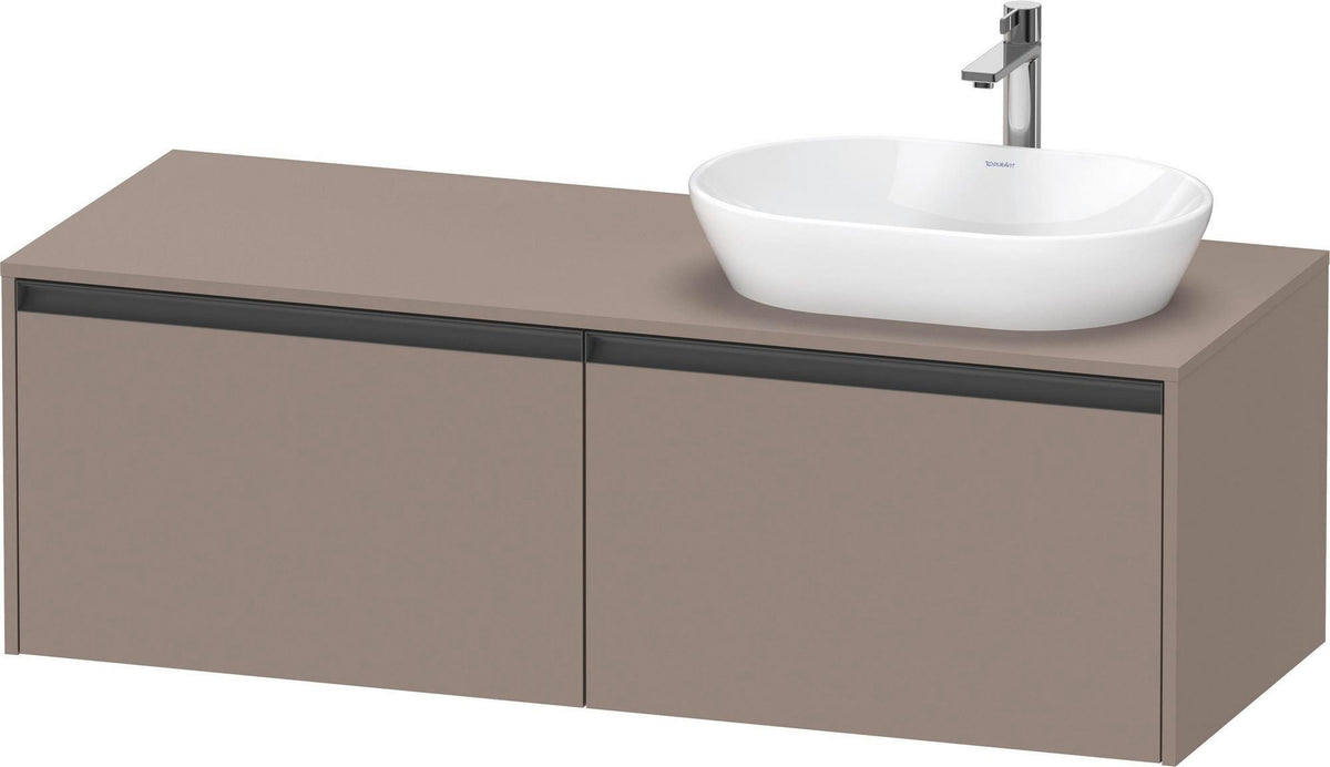 Duravit Ketho.2 Konsolen-Waschtischunterbau 1400 mm Betongrau Matt mit 2 Auszügen