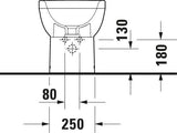 Duravit No.1 Stand-Bidet 650 mm weiß, mit Überlauf und Hahnlochbank