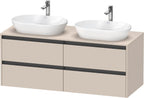 taupe supermatt / 4 Schubkästen / links und rechts