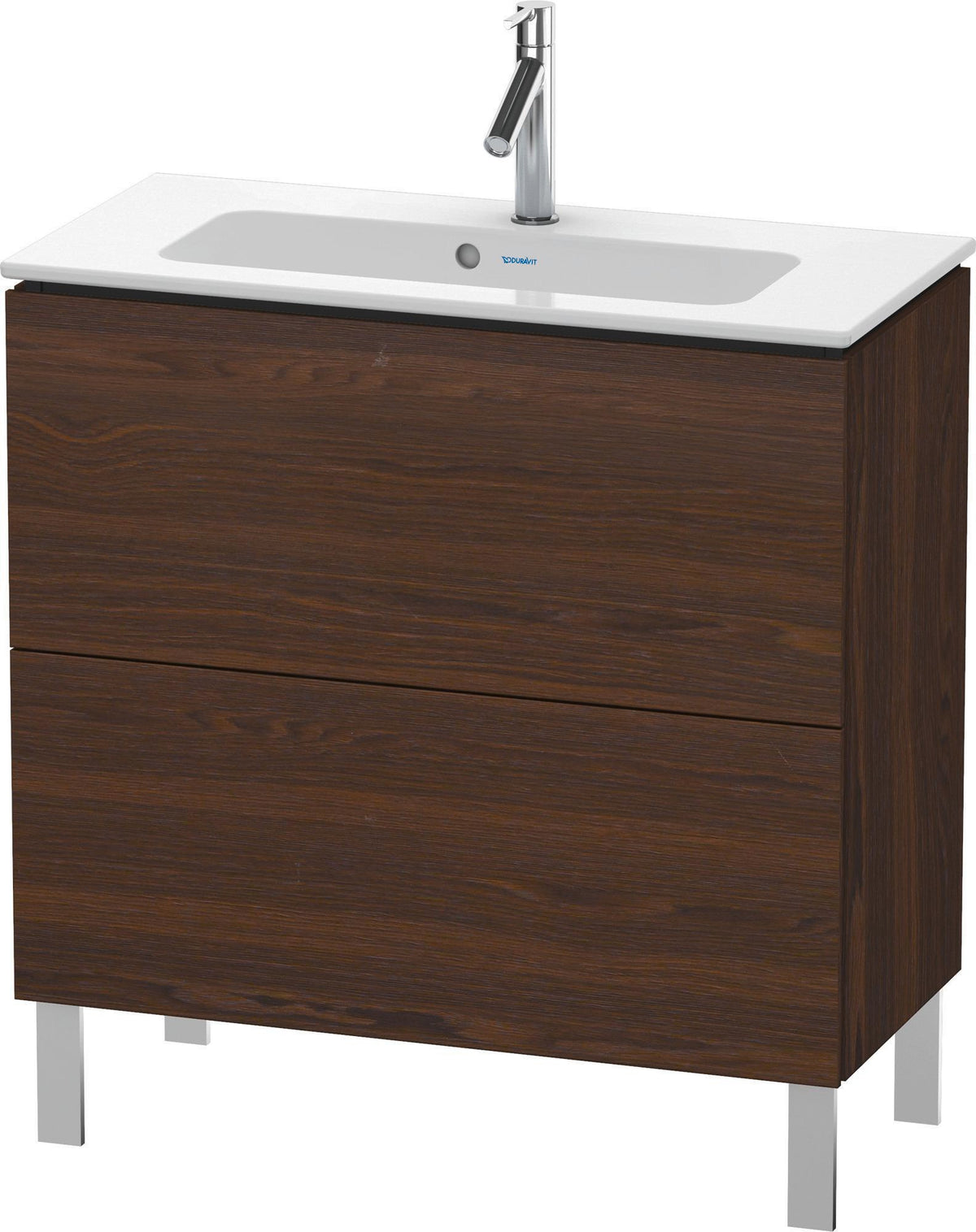 Duravit L-Cube Waschtischunterbau 820 mm, 2 Auszüge, bodenstehend, Weiß Matt