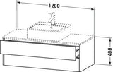Duravit XSquare Waschtischunterbau 1200 mm mit 2 Schubkästen in Steingrau Matt