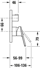 Duravit No.1 Einhebel-Wannenmischer Unterputz mit Keramikmischsystem und Umstellventil in Chrom