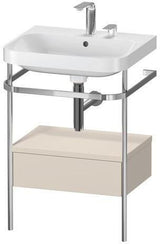 Duravit Waschtischset Happy D.2 Plus 575x490mm taupe supermatt mit Hahnloch