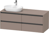 Duravit Ketho.2 Waschtischunterbau 1400 mm betongrau matt mit 4 Schubkästen