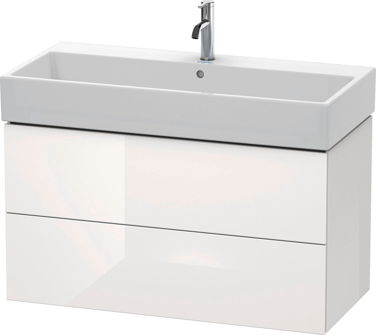 DURAVIT L-Cube Waschtischunterbau 984 mm, 2 Schubkästen, Weiß Matt, Wandmontage