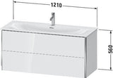 Duravit XSquare Waschtischunterbau 1210 mm, 2 Schubkästen, weiß matt, wandhängend, Tip-On