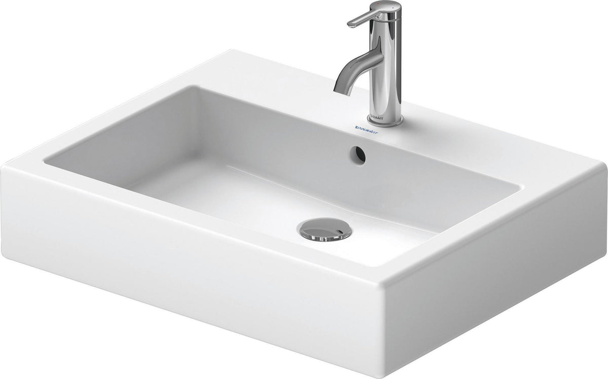 Duravit Waschtisch Vero 600 mm mit Überlauf, 1 Hahnloch, geschliffen, weiß