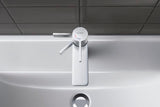 Duravit D-Neo Einhebel-Waschtischmischer mit FreshStart, Zugstange & Chrom – 94 mm Ausladung