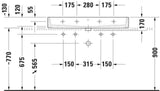 DURAVIT Waschtisch Vero Air 1000 mm mit Überlauf, 2 Hahnlöchern, weiß
